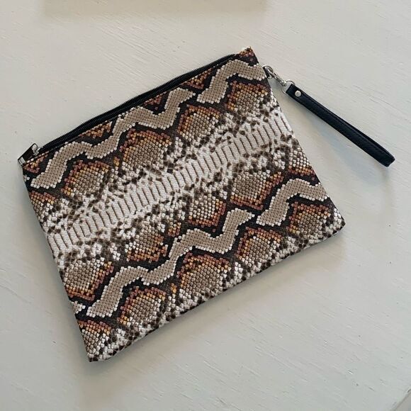 Faux Leather Snake Large Wristlet - Picture 5 of 8